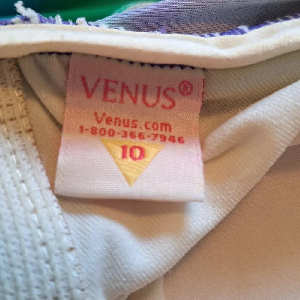 Venus Blue Purple Watercolor Halter Top Two Piece Swim Suit Size 8/10
